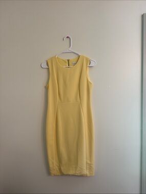 Calvin Klein Sleeveless Lemon Sheath Dress